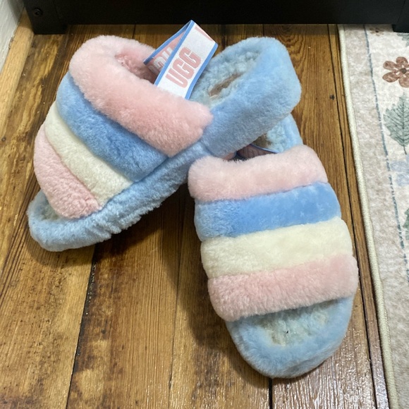 Size 9 Ugg SLING BACK SLIPPERS COTTON CANDY COLORS - Picture 1 of 8